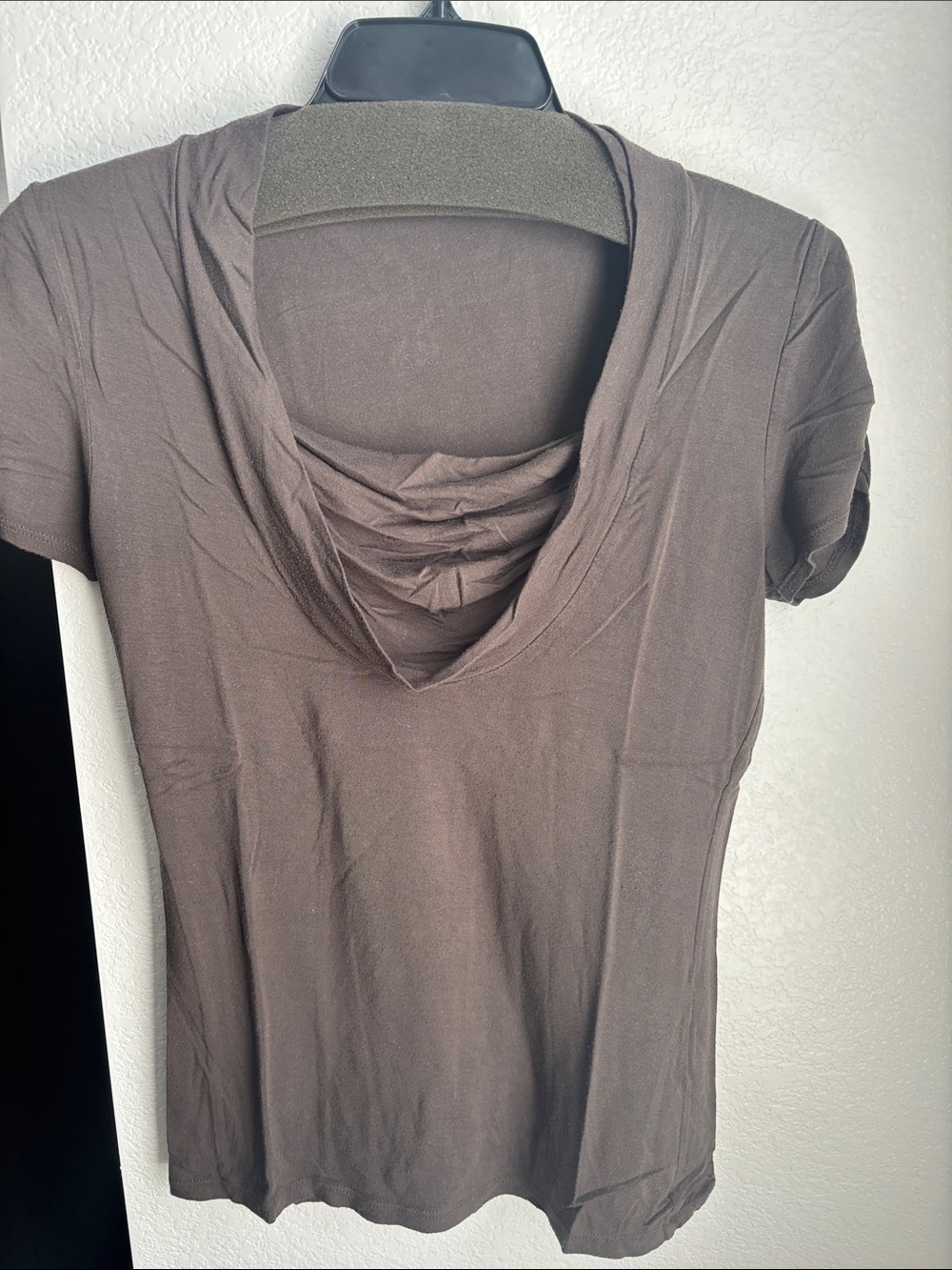 Elie Tahari Brown Short Sleeve Draped Brown Tee